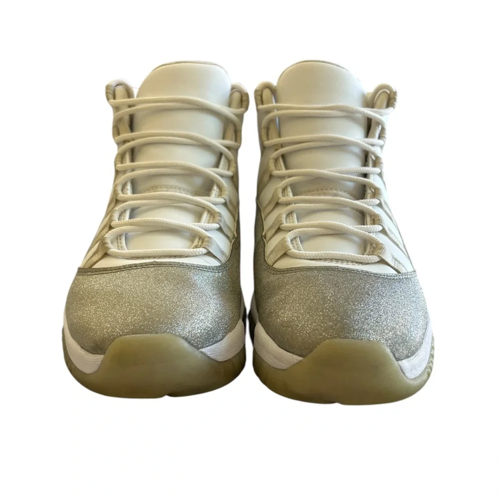 JORDAN - AJ11 RETRO MID WHITE GLITTER GREY “VAST GREY” SNEAKERS